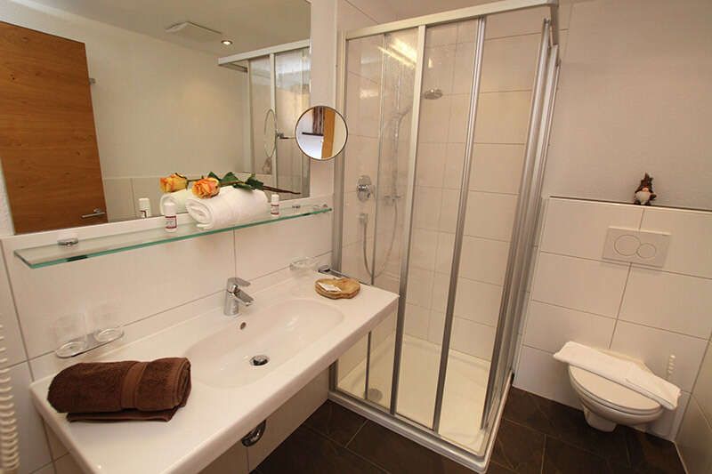 Badezimmer im Appartement Schönjoch